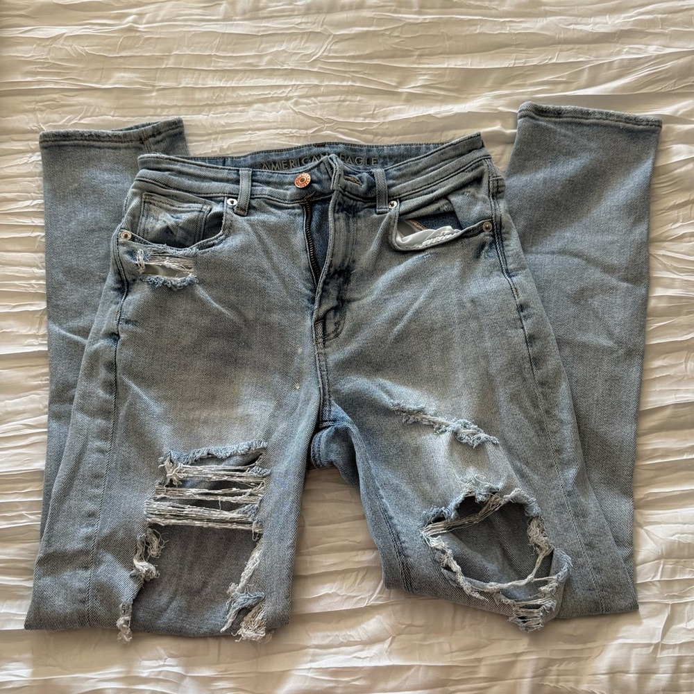 American Eagle Distressed Mom Jeans